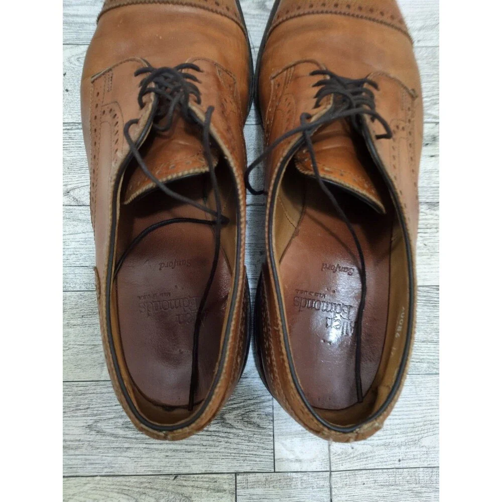 Allen Edmonds Sanford Dress Shoes Men Walnut Cap Toe Oxford 10 D
